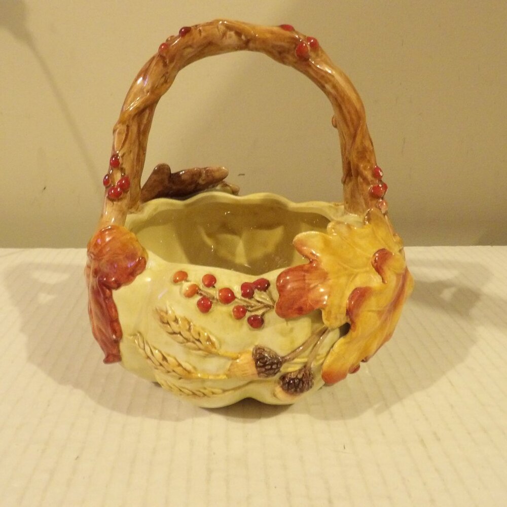 + Fitz & Floyd Harvest Heritage Pumpkin Basket Retired READ